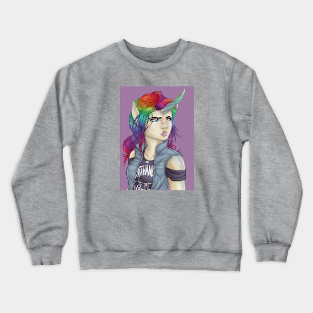 Unicorn - Monster Girls Crewneck Sweatshirt by jpowersart